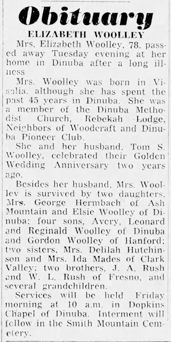 Clipping from Hanford Morning Journal